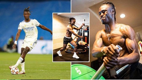 Sao Eduardo Camavinga Real Madrid ‘biến hình’ thành quái vật cơ bắp